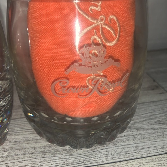 Pair of CROWN ROYAL Etched Whiskey Glasses - Picture 3 of 7
